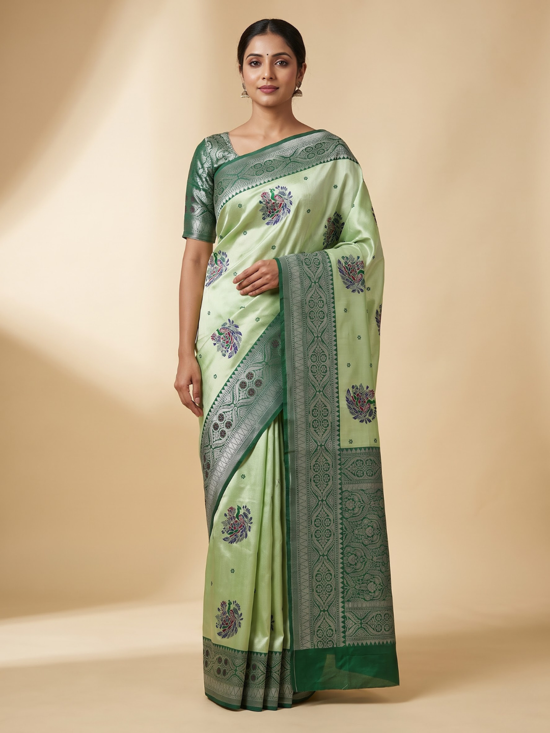Peacock Semi Silk Saree